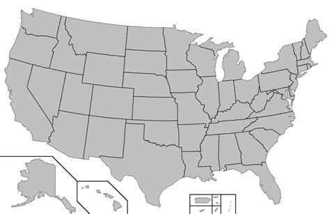 A Blank Map Of The Us - Map