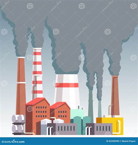 Air Polluting Factory Chimneys Royalty-Free Illustration ...