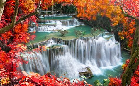 Huai Mae Kamin Waterfall Erawan National Park Erawan Waterfall Thailand ...