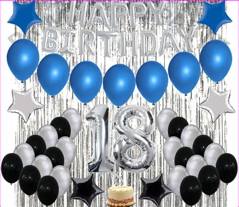 18th Birthday Decorations 18th Birthday Party Balloons Blue | Etsy