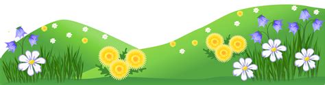 Grass Ground with Flowers Clipart