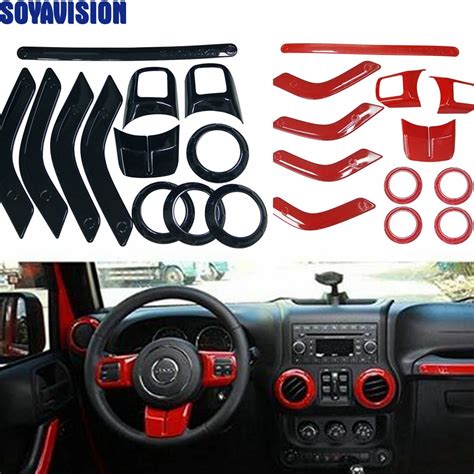 For Jeep Wrangler JK JKU 2011 2017 4 Door Interior Decoration Trim Kit ...