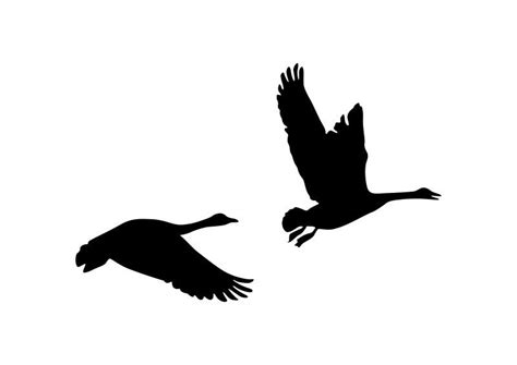 Pair Of Flying Geese Silhouette | Silhouette tattoos, Flying geese ...