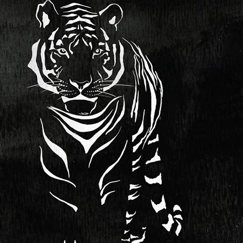 Tiger Animal Decorative Black and White Poster 15 - by Diana Van ...