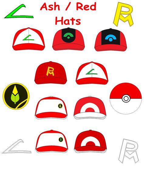 Ash and Red hats by SaiTurtlesninjaNX on DeviantArt