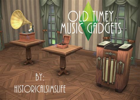 SIMS 4: OLD TIMEY MUSIC GADGETS (Functional) | Sims 4 cc furniture ...