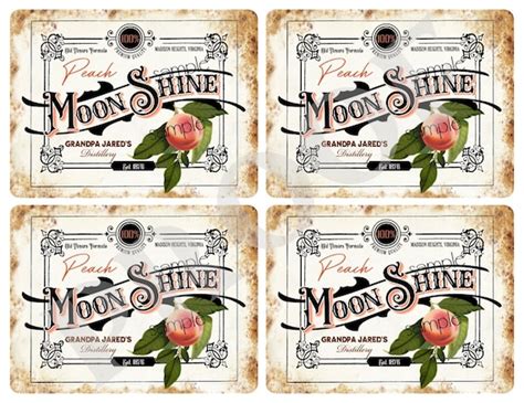 Moonshine Bottle Labels