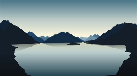 Wallpaper : landscape, vector art, minimalism, mountains, digital art ...