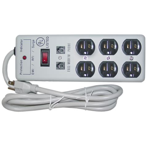 6 Outlet Surge Protector, Computer, Power, Suppression, 15ft Cord