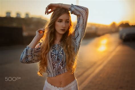 Wallpaper : women, 500px, model, portrait, blonde, sunset, long hair ...