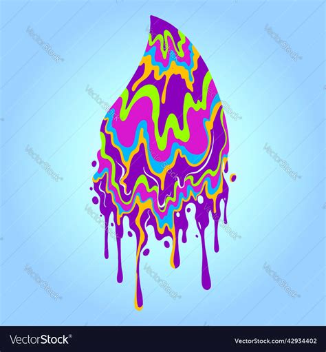 Melting colorful trippy drip water Royalty Free Vector Image