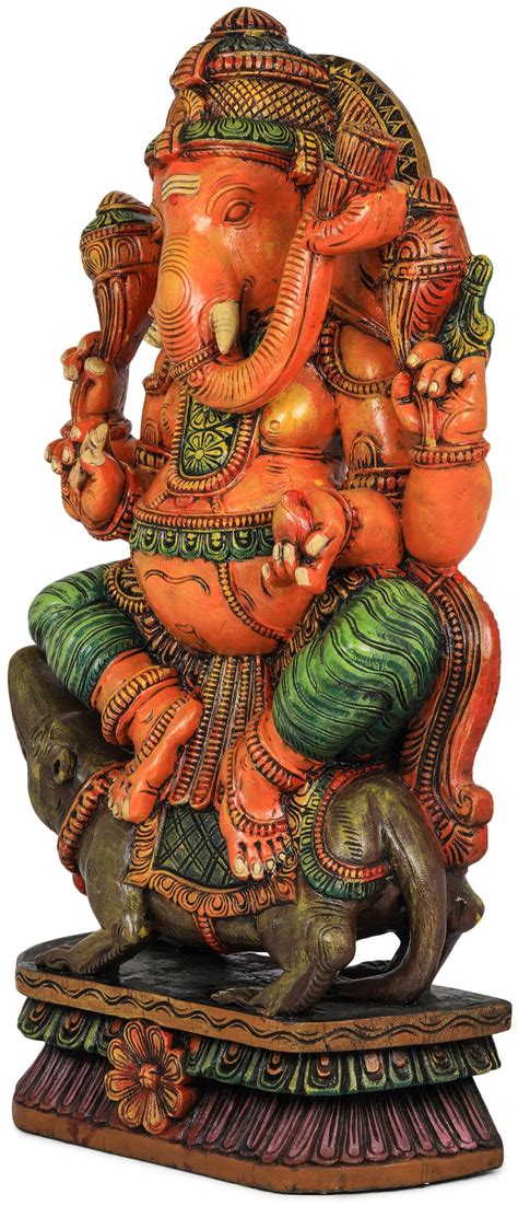 Shri Ganesha Seated on His Vahana | Exotic India Art