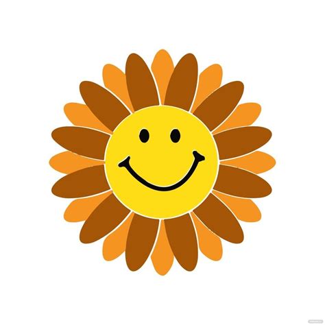 Flower Smiley clipart in Illustrator, JPG, EPS, SVG, PNG - Download ...