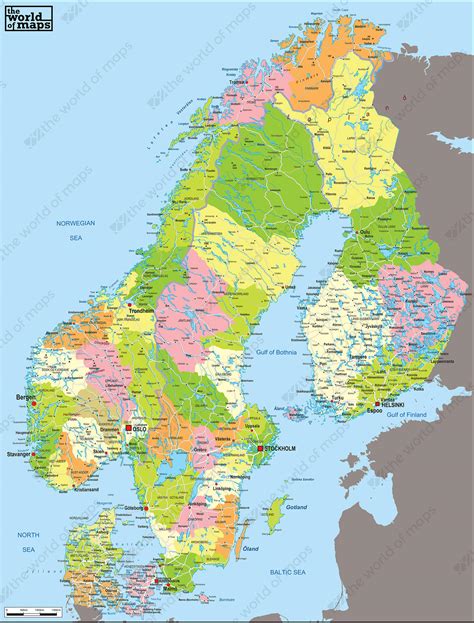 Large Regions Map Of Scandinavia Maps Of All Countries | Images and ...