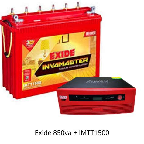 Exide 850VA Home Inverter UPS + Inva Master IMTT1500(150AH) Battery ...