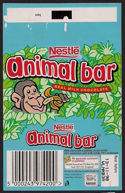 Nestlé Chocolate Wrappers!: Animal Bar (mini)