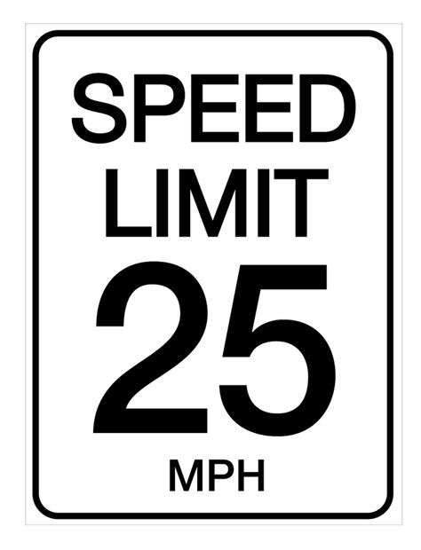 Speed Limit 25 mph - Wall Sign | Creative Safety Supply