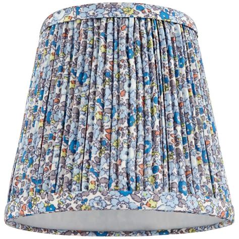 Springcrest Blue Floral Leaf Shirred Pleated Shade 4x6x5.5" (Clip-On ...