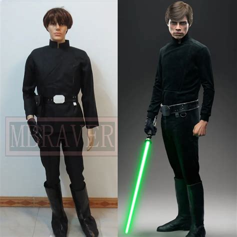 Star Wars Luke Skywalker Cosplay Costume Black Outfit Halloween Costume ...