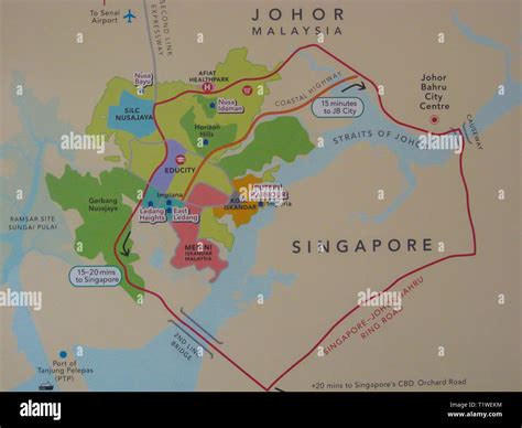 Masterplan map of Iskandar Puteri, Johor, Malaysia Stock Photo - Alamy