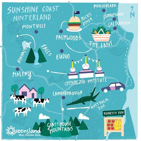 Sunshine-Coast-Hinterland-itinerary-map Hello Australia, Coast ...