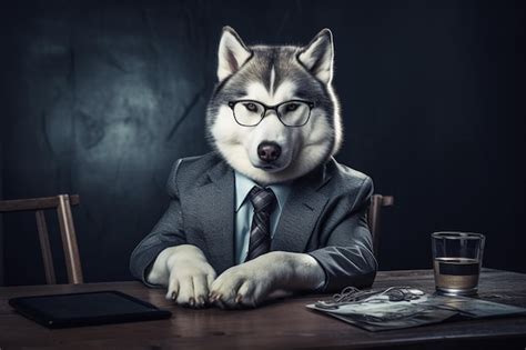 Premium AI Image | dog wearing a business suit