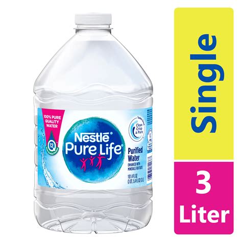 Nestle Pure Life Purified Water, 101.4 fl oz. Plastic Bottled Water ...