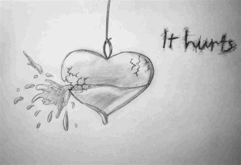 Drawings Of Broken Hearts and D Broken Heart Drawing | Drawing Work ...