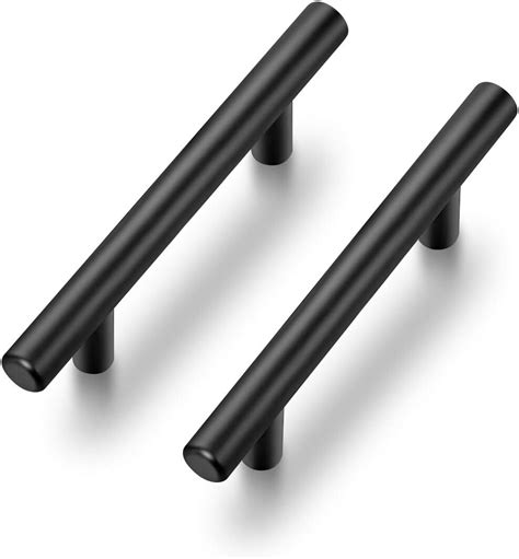 5 Pack | 5'' Cabinet Pulls Matte Black Stainless Steel Kitchen Drawer ...