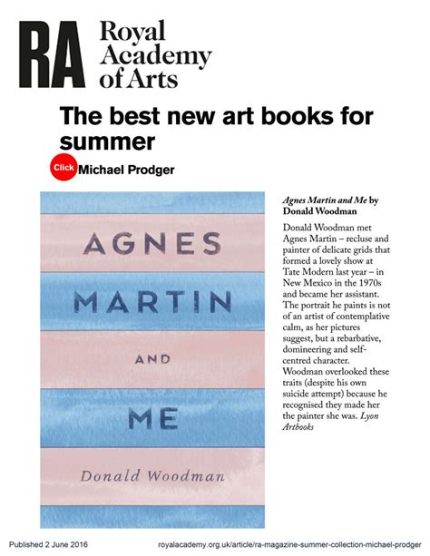 Royal Academy of Arts, “The Best New Art Books for Summer,” Michael ...