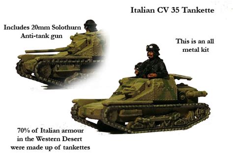 ITWW 12 Italian CV 35 Tankette - Perry Miniatures