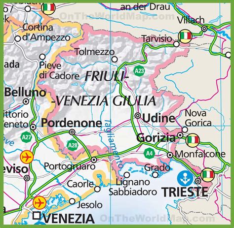 Large Map Of Italy Printable Large Map Of Friuli Venezia Giulia ...