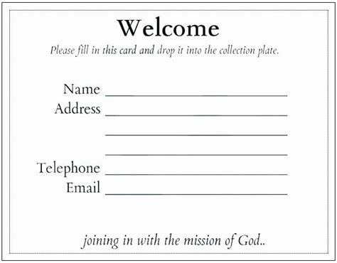 Church Visitor Card Template Word Awesome Apartment Guest With Free ...