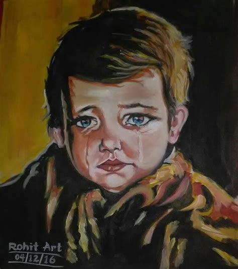 Oil Painting of Crying Child - Desi Painters