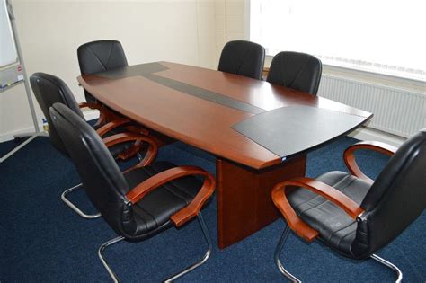 Conference Table And Chairs Set - Used 8' Boat Shaped Conference Table ...