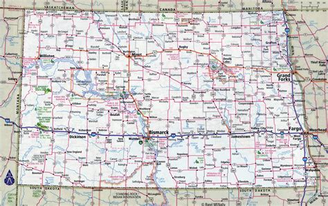 North Dakota Map With Highways