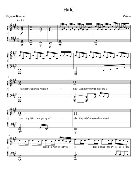 Beyonce - Halo Sheet music for Piano (Solo) | Musescore.com