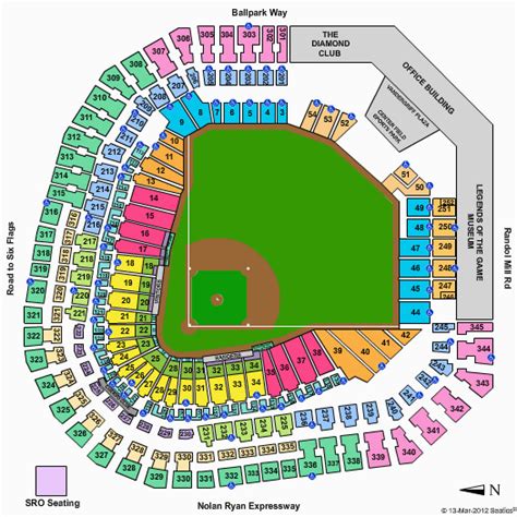 Texas Rangers Ballpark Seating Map | secretmuseum