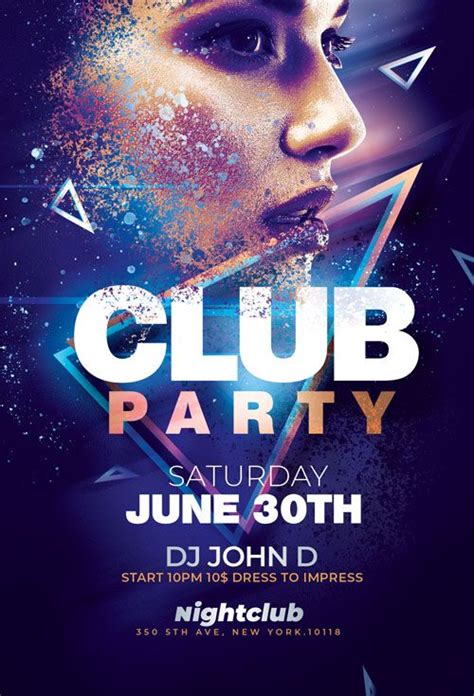 NightClub Party Flyer Photoshop Template - Creative Flyers | Party ...