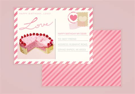 Valentine Vector Postcard 105447 Vector Art at Vecteezy