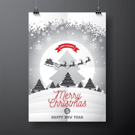 Premium Vector | Christmas poster design