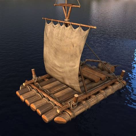 wooden raft 3d model | Construcción de barcos, Planos de construcción ...