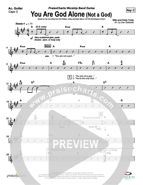 You Are God Alone Acoustic Guitar Sheet Music PDF (Phillips Craig ...