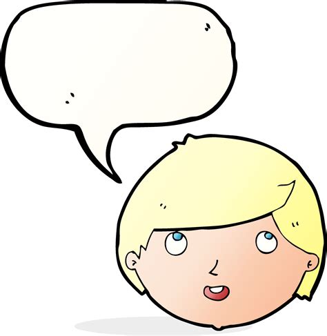 cartoon happy face with speech bubble 12350331 Vector Art at Vecteezy