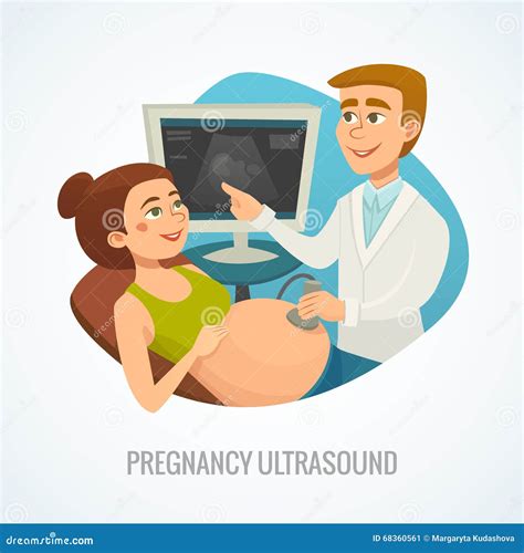 Pregnancy Ultrasound Composition Concept, Pregnant Woman with Doctor ...