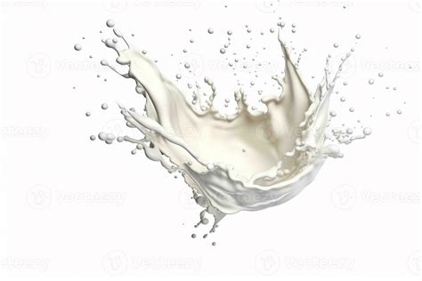 White milk splash isolated on white background.Generative Ai. 29553187 ...