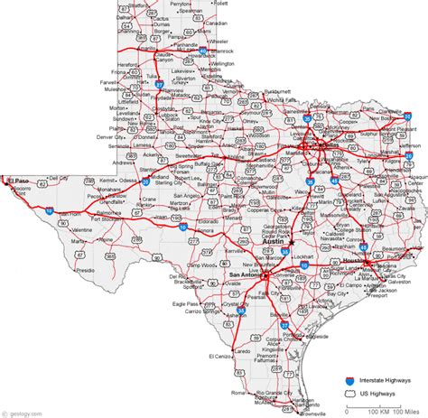 Large Road Map Of Texas - Amargo Marquita