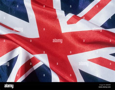 Flag England. English flag flying. British flag. Close up of British ...