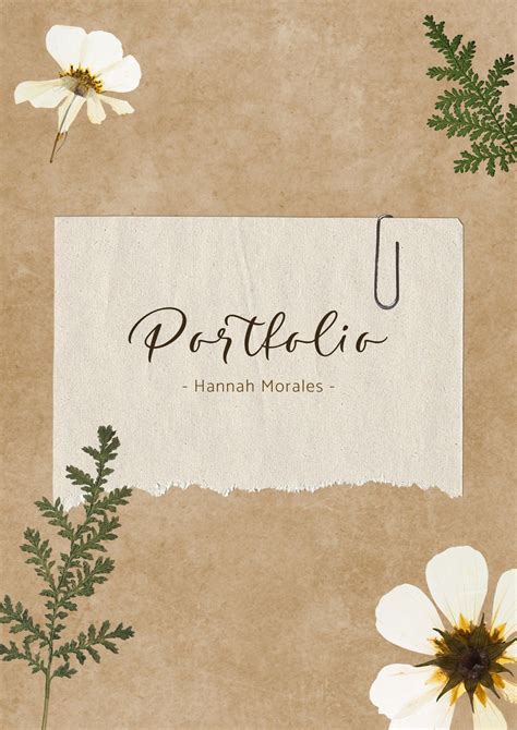 Brown Aesthetic Paper Texture Portfolio Cover Document | Graphic design ...