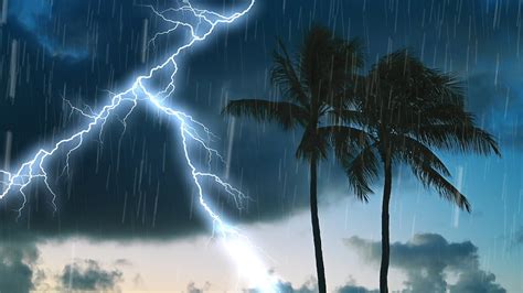 Lightning Storm With Rain